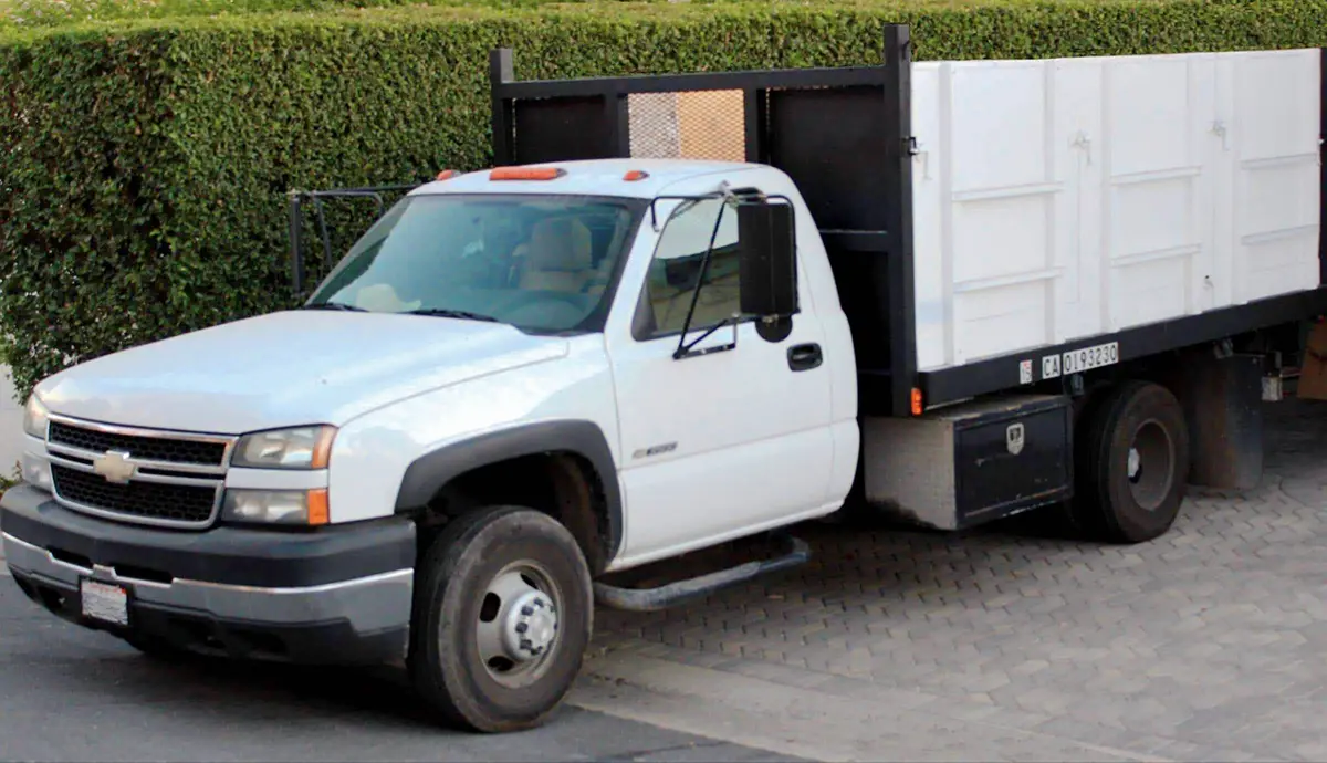 Express Hauling lift-gate truck on a same-day junk pickup in Santa Barbara